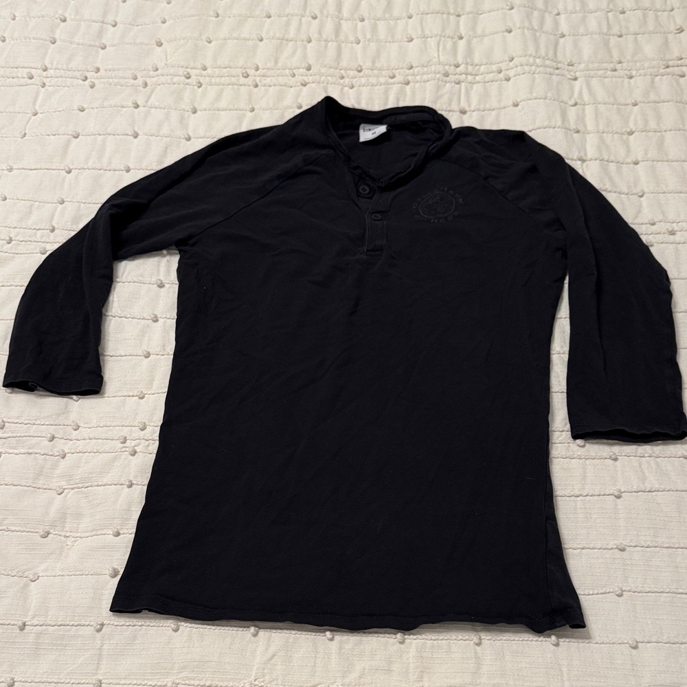 Gymshark Black Long Sleeve Henley Shirt